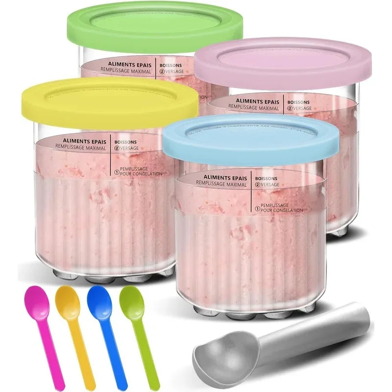 Replacement Pint Containers with Lids for Ninja Creami NC500 NC501 Ice Cream Containers Axl