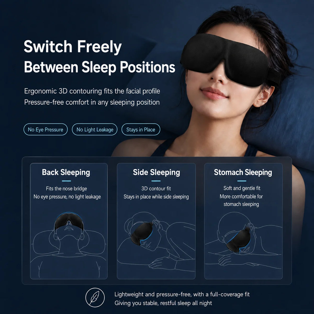 3D Sleep Mask – Memory Foam Eye Mask for Travel & Sleeping Sleep Eye Mask Axl