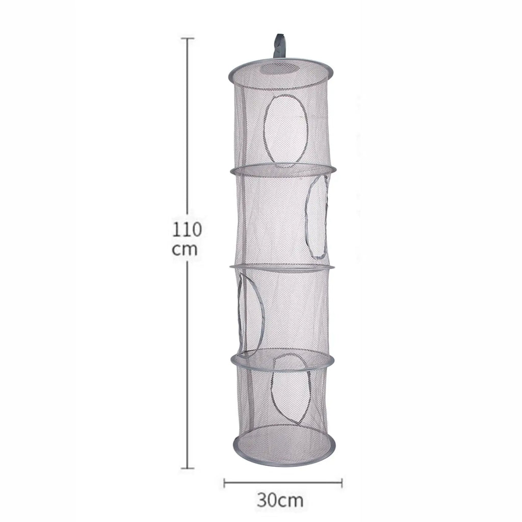 Foldable 4-Compartment Hanging Closet Mesh Organizer Closet Hanging Organizer Axl
