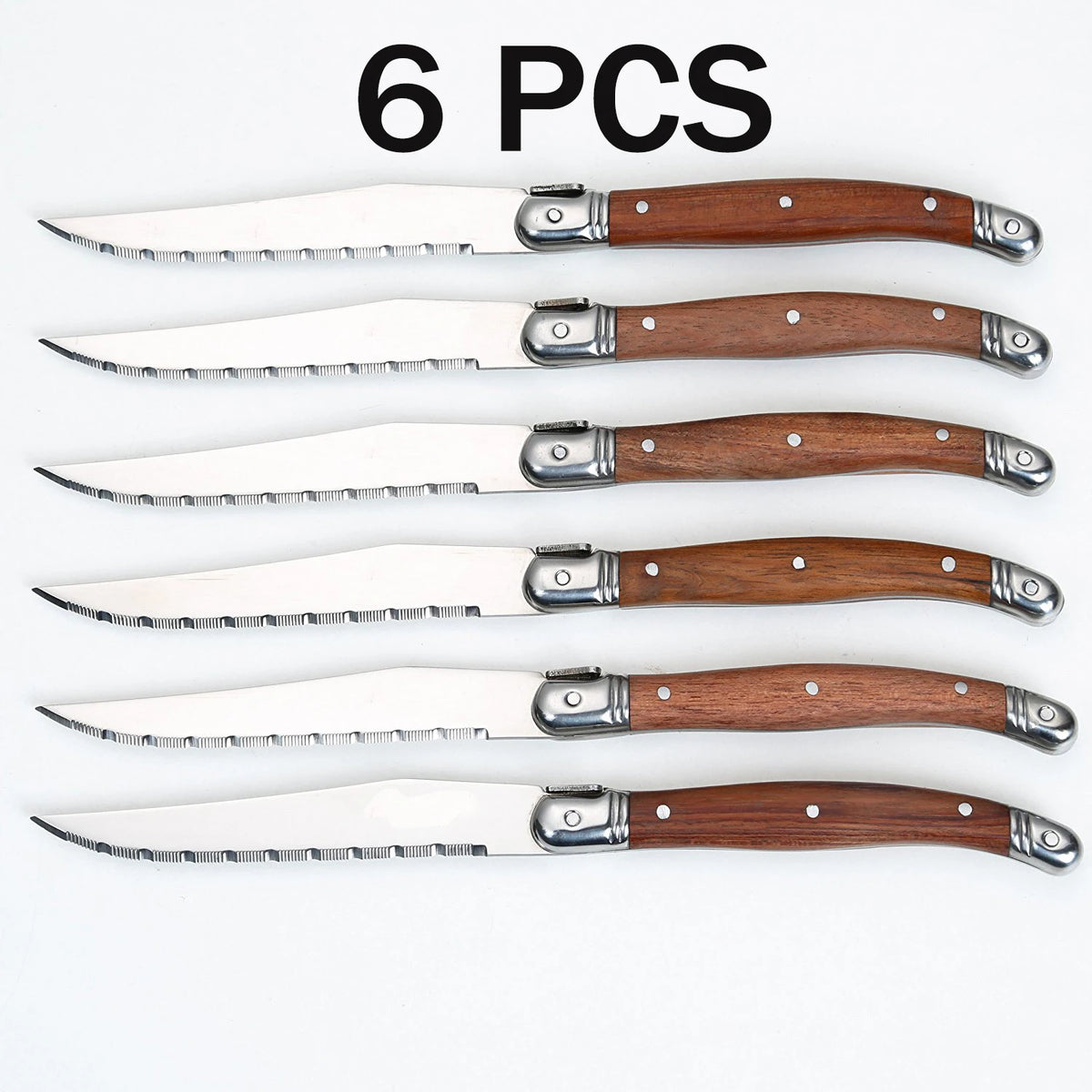 Serrated Steak Knives Set – 4, 6 or 8 Piece Sharp Table Knife Steak Knife Set Axl 6 PCS