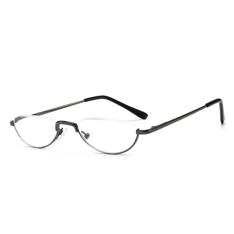 Half Moon Reading Glasses for Women – HD Metal Frame Readers Reading Glasses Axl Gun color 250