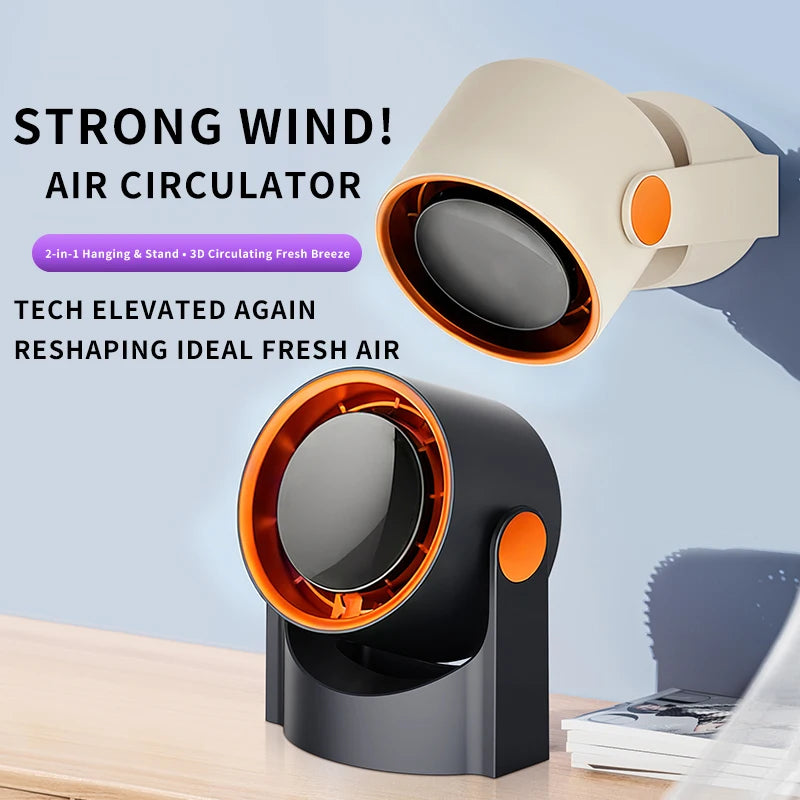 Desktop & Wall Mount Small Fan – 100-Speed LCD Display Desktop Wall Fan Axl