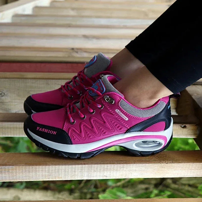Women's Wedge Hiking Sneakers – Lace-Up Outdoor Training Shoes Wedge Training Sneakers Axl