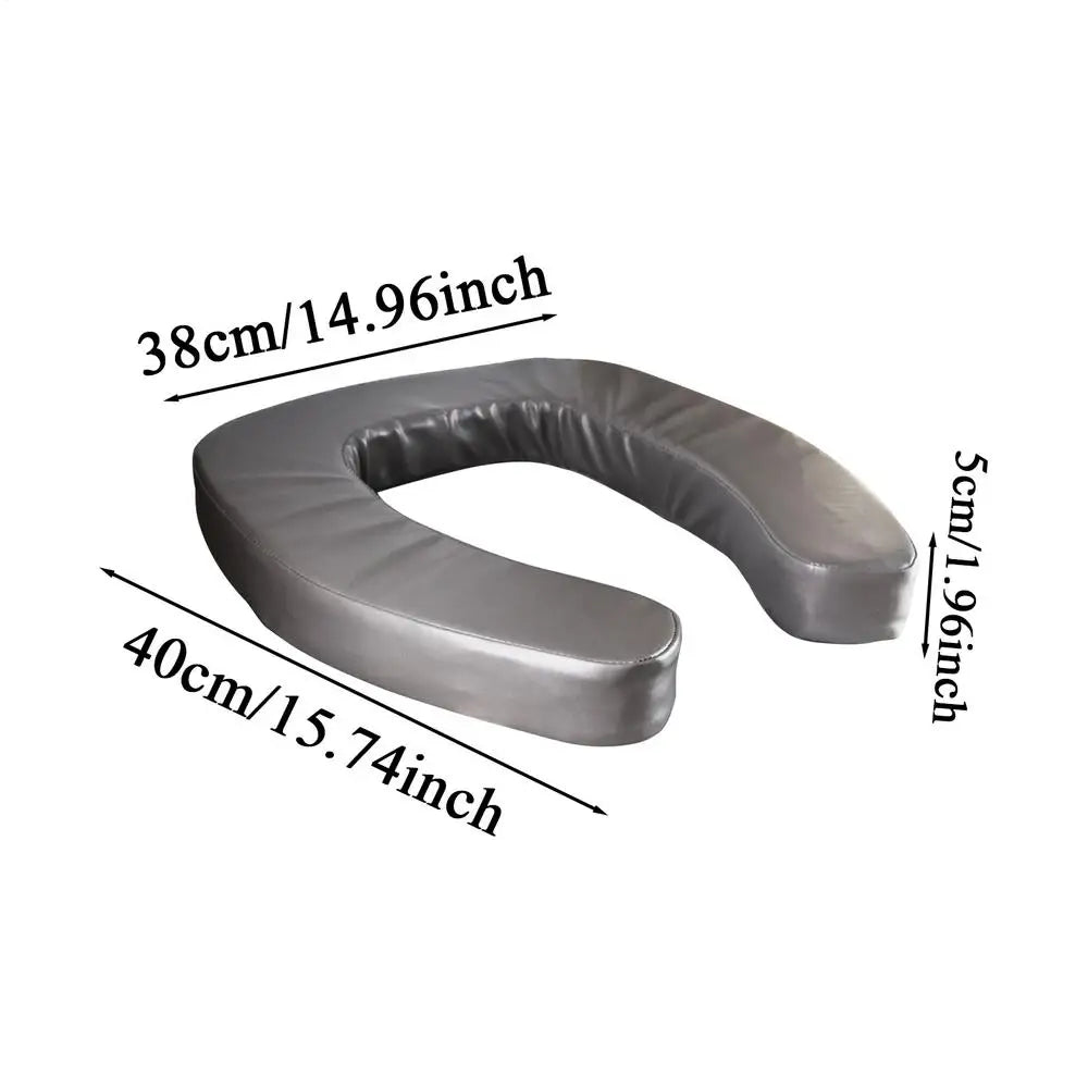 Raised Toilet Seat Cushion – Non-Slip Waterproof U-Shape Riser Toilet Seat Riser Axl Gray