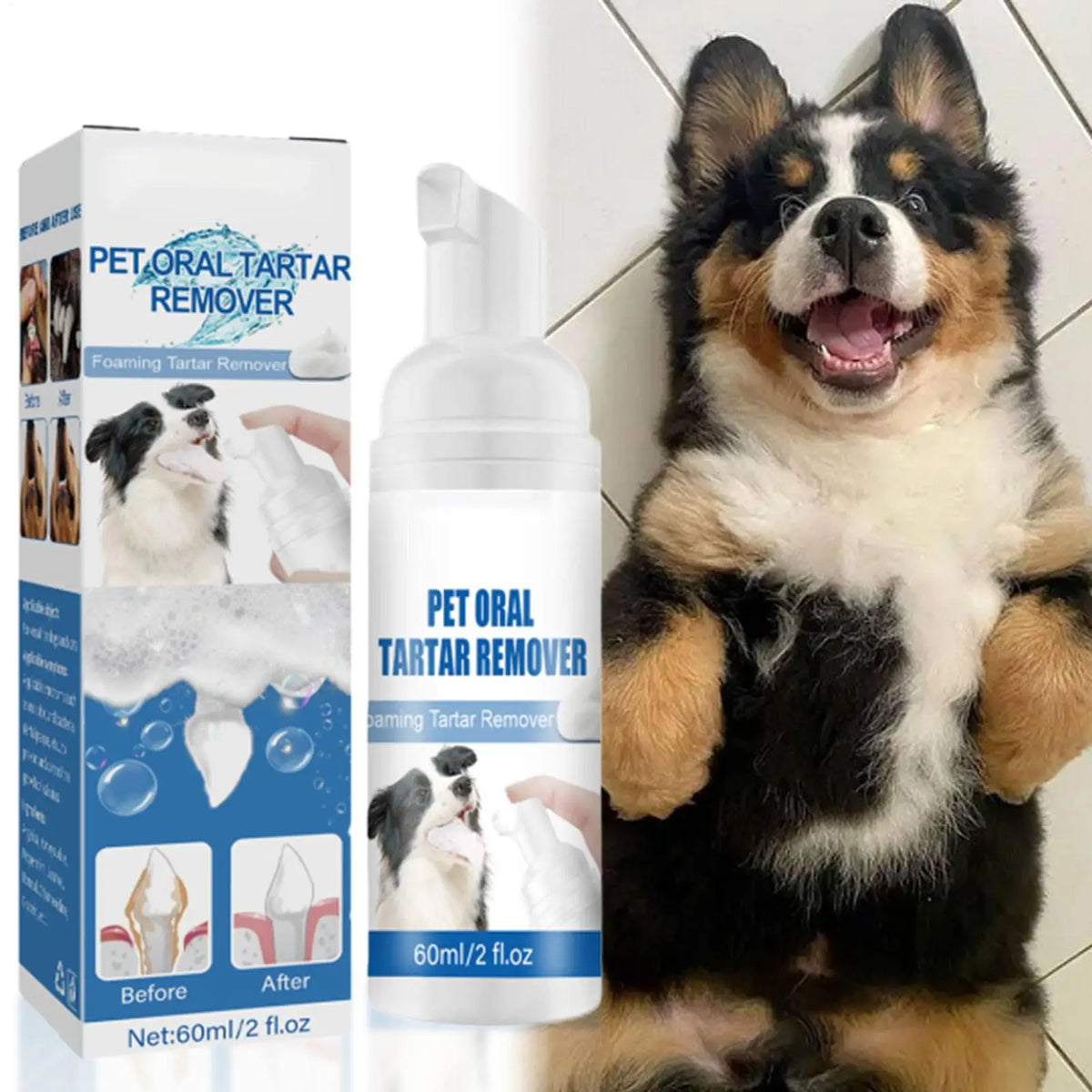 Pet Dental Foam Spray – Tartar Remover & Fresh Breath | 60ml Pet Dental Spray Axl