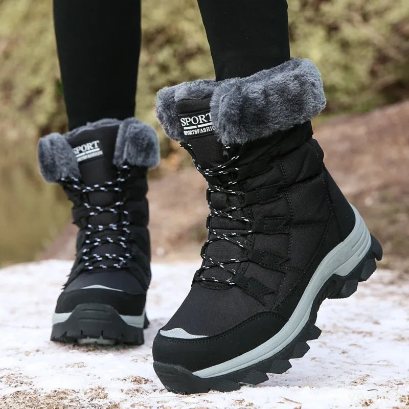 Women's Winter Insulated Ankle Boots – Slip-Resistant Lace-Up Winter Ankle Boots Axl black 40