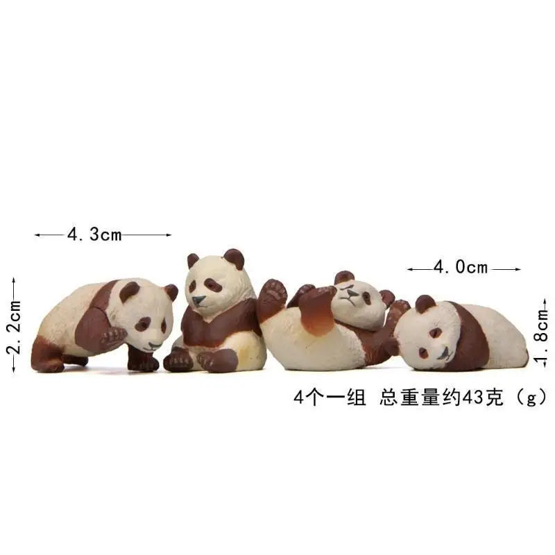 4-Piece Panda Miniature Figurines – Garden & Home Décor Set Garden Miniature Figurines Axl