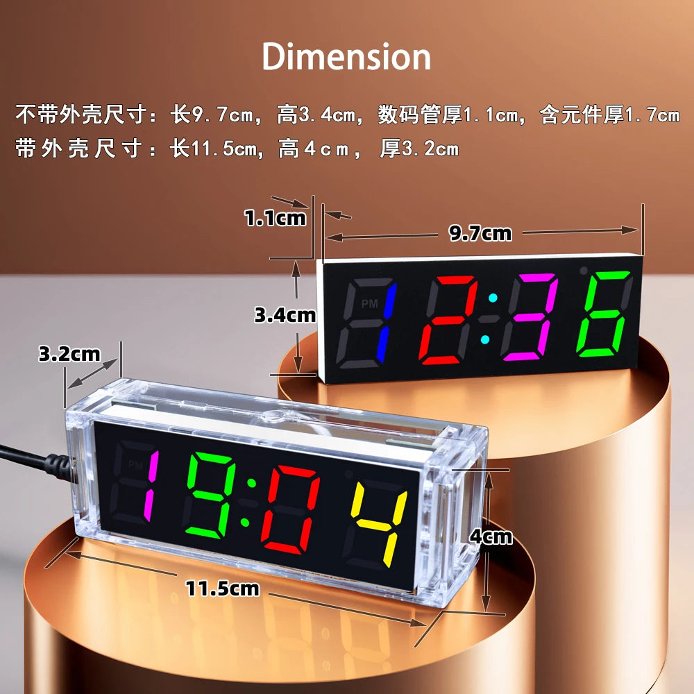 DIY LED Digital Alarm Clock Soldering Kit – Transparent Shell DIY Electronics Kit Axl