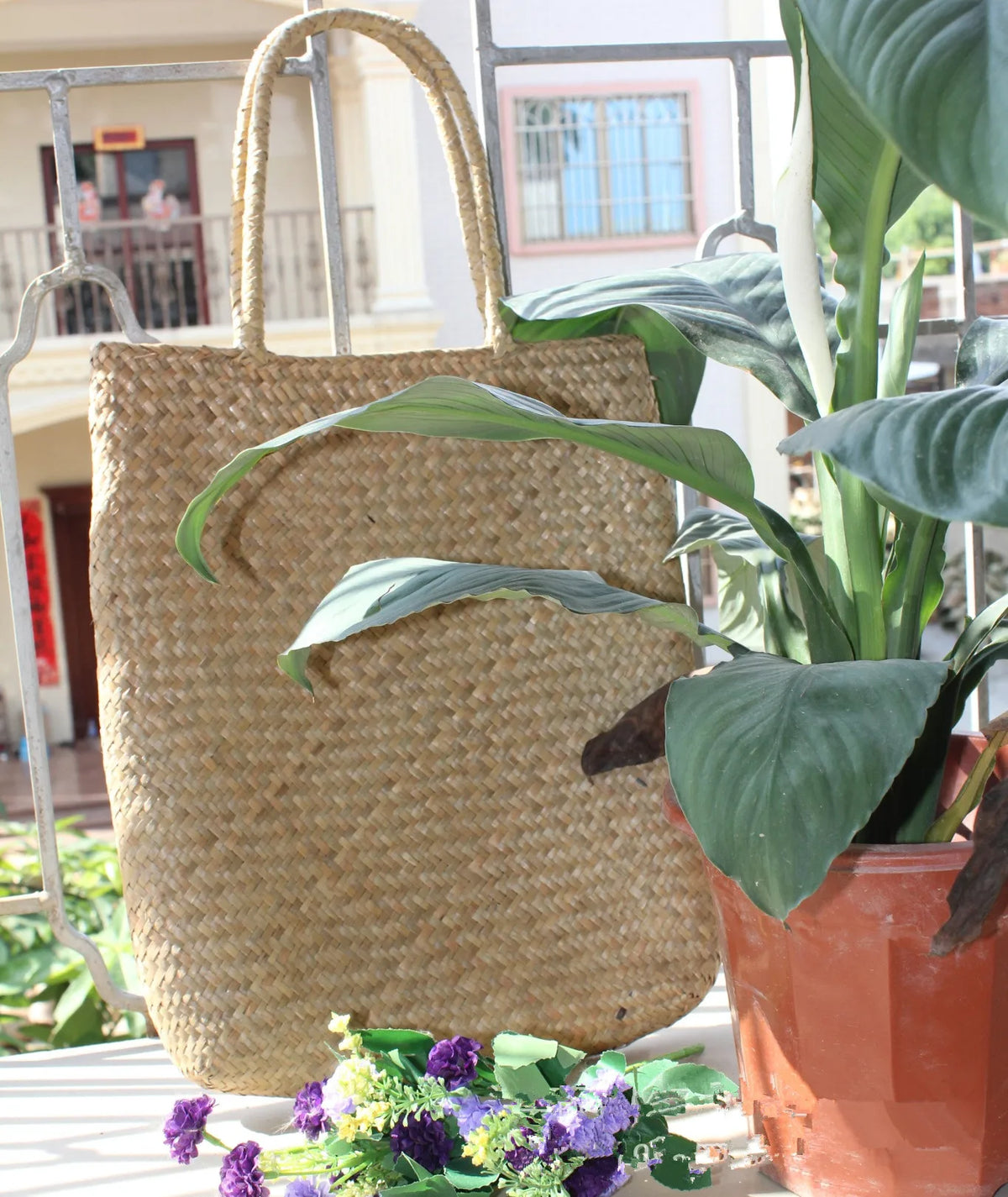 Women's Wicker Rattan Straw Tote Bag – Woven Shoulder Handbag Straw Tote Bag Axl B