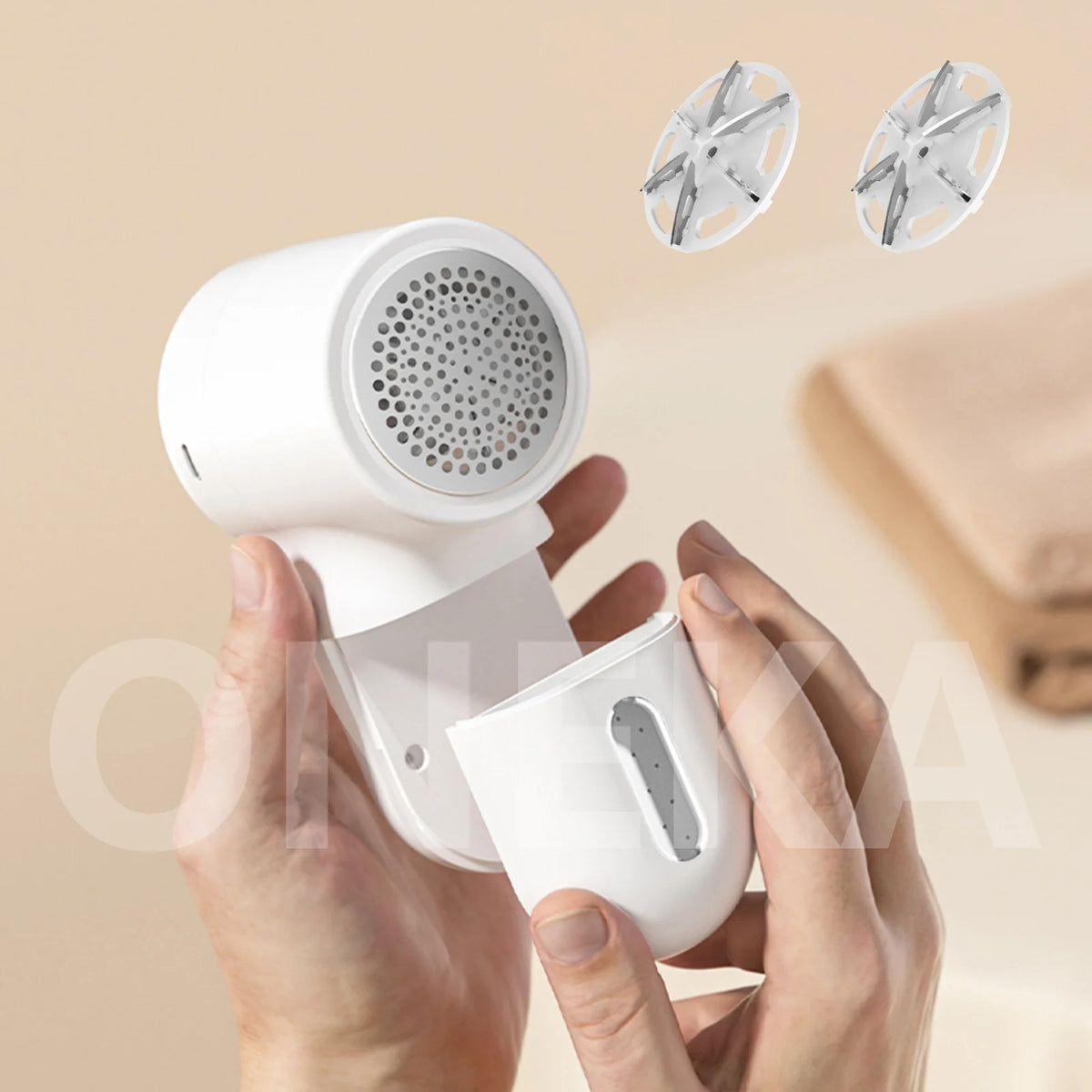 ONEKA LED Fabric Shaver & Lint Remover – Rechargeable Defuzzer Fabric Lint Shaver Axl White