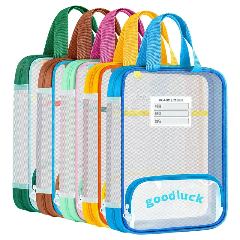 Color Block 3-Layer School Tutoring Bag with Pencil Pouch School Tutoring Bag Axl