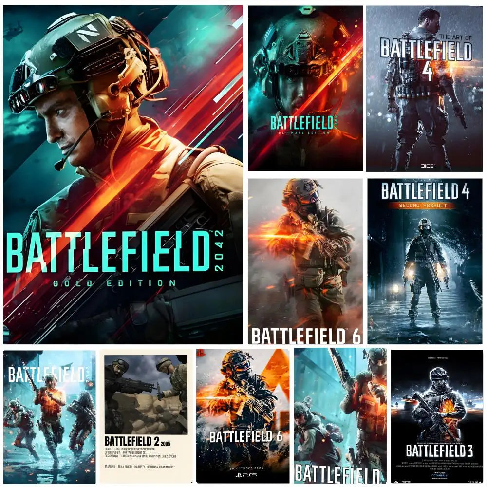 Battlefield 2042 HD Wall Poster – Waterproof Self-Adhesive Art Wall Art Poster Axl