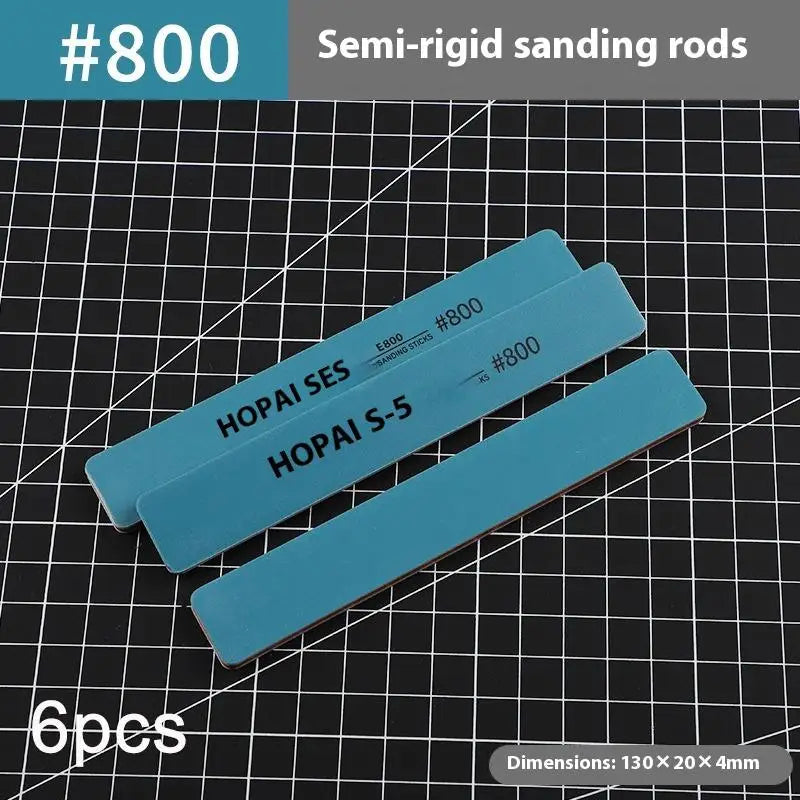 Semi-Rigid Sanding Sticks #400–#1500 | 6-Pack Model Polish Kit Model Sanding Kit Axl P800