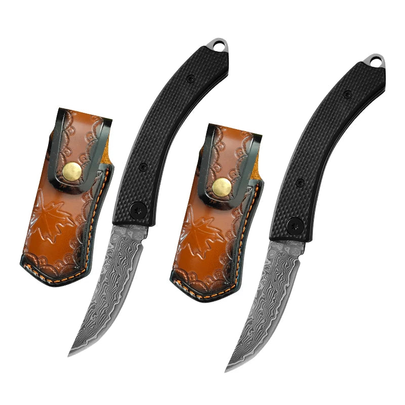 Damascus VG10 Folding Pocket Knife – Sharp Multi-Purpose Folding Pocket Knife Axl 2PCS Folding Knife