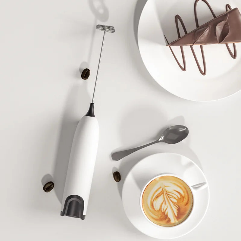 BALASHOV Electric Milk Frother – Handheld Battery Whisk Milk Frother Axl WHITE