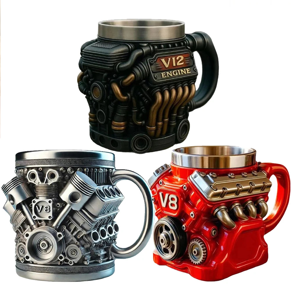 V12 Engine Coffee Mug 200ml | Unique Car Enthusiast Gift Novelty Coffee Mug Axl