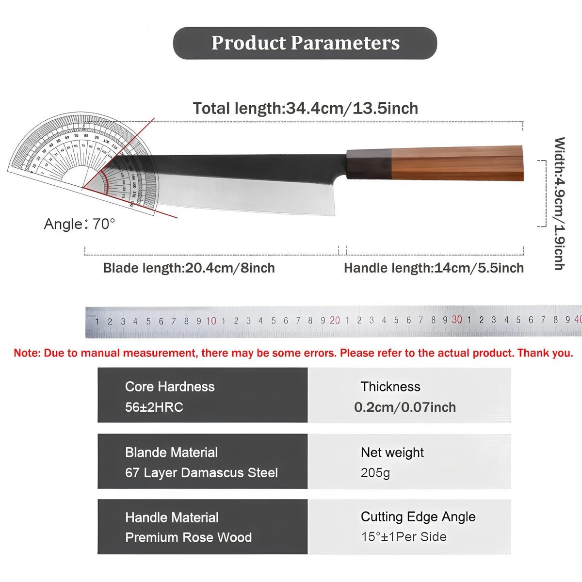 Professional Kiritsuke Chef Knife – Sharp Stainless Steel Blade Kiritsuke Chef Knife Axl