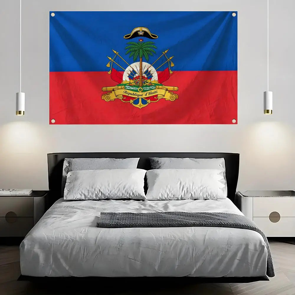 Haiti Flag Banner – Indoor & Outdoor Wall Art Decoration Decorative Flag Banner Axl