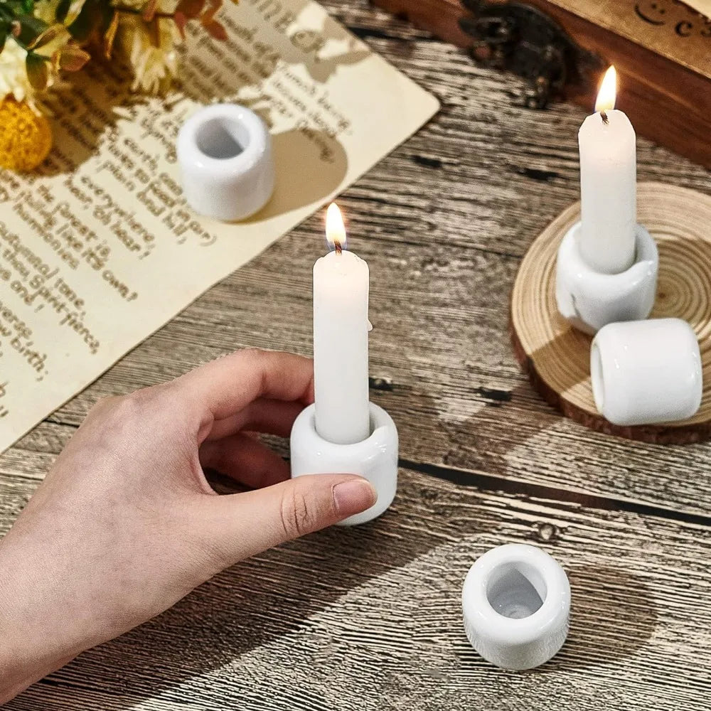 5-Pack White Porcelain Mini Candle Holders – Ritual & Decor Mini Candle Holders Axl