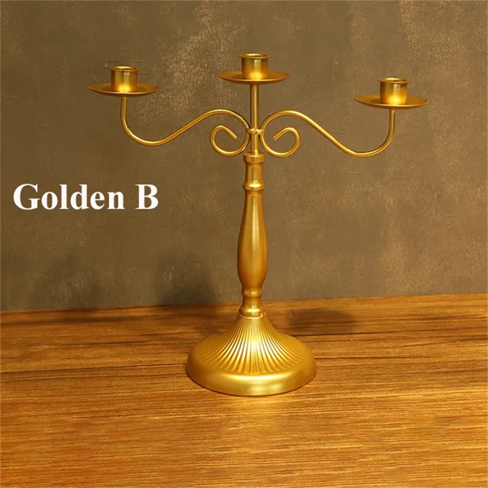 Modern European Candlestick Holder – Elegant Table Decor Candlestick Holder Axl Holder-Golden B