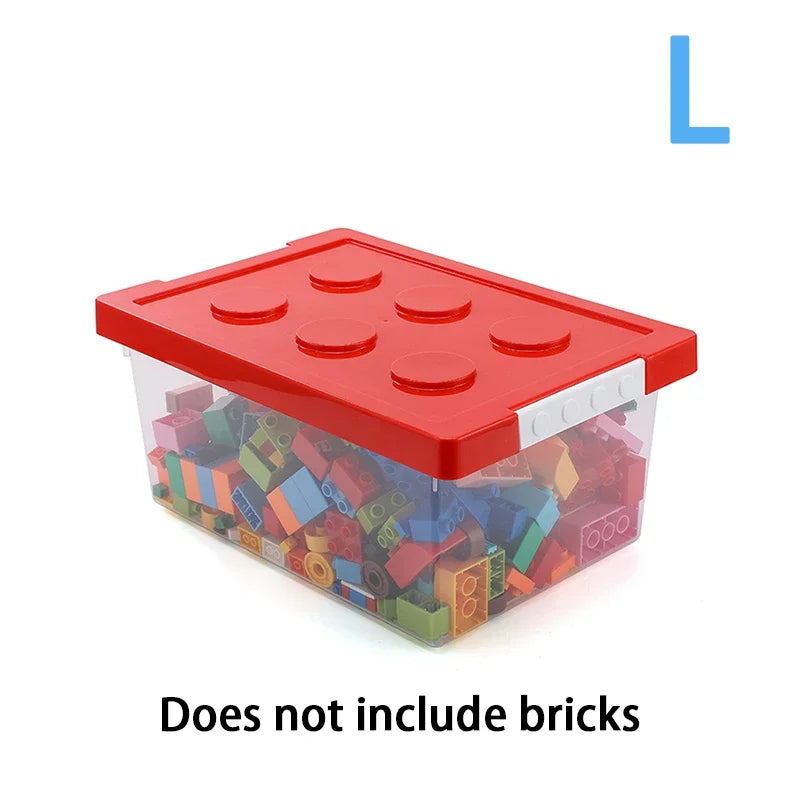Plastic Kids Storage Box – Toy & Building Block Organizer Plastic Storage Box Axl L Red