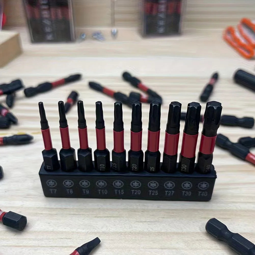 10-Pc 50mm Hex & Star Screwdriver Bit Set with Organizer Screwdriver Bit Set Axl