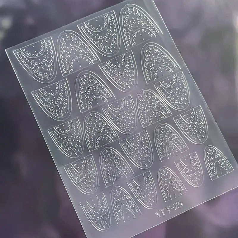 Hollow French Nail Stickers – Heart & Butterfly Nail Art Decals Nail Art Stickers Axl A25