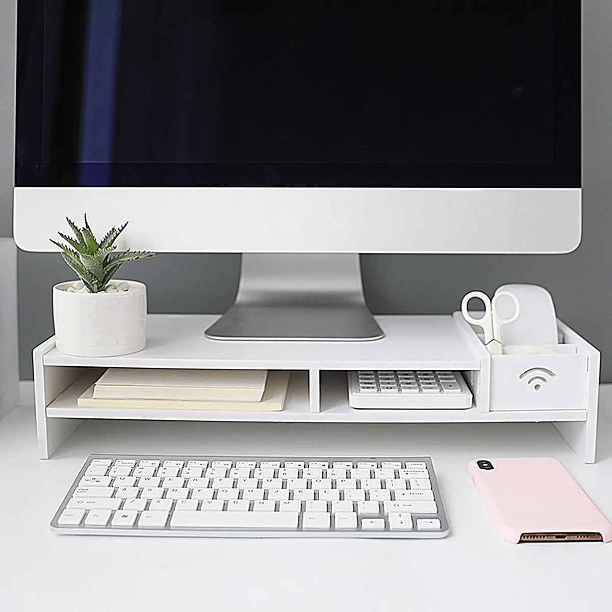 3-Tier Monitor Riser & Desk Organizer Shelf | Home Office Desk Organizer Shelf Axl