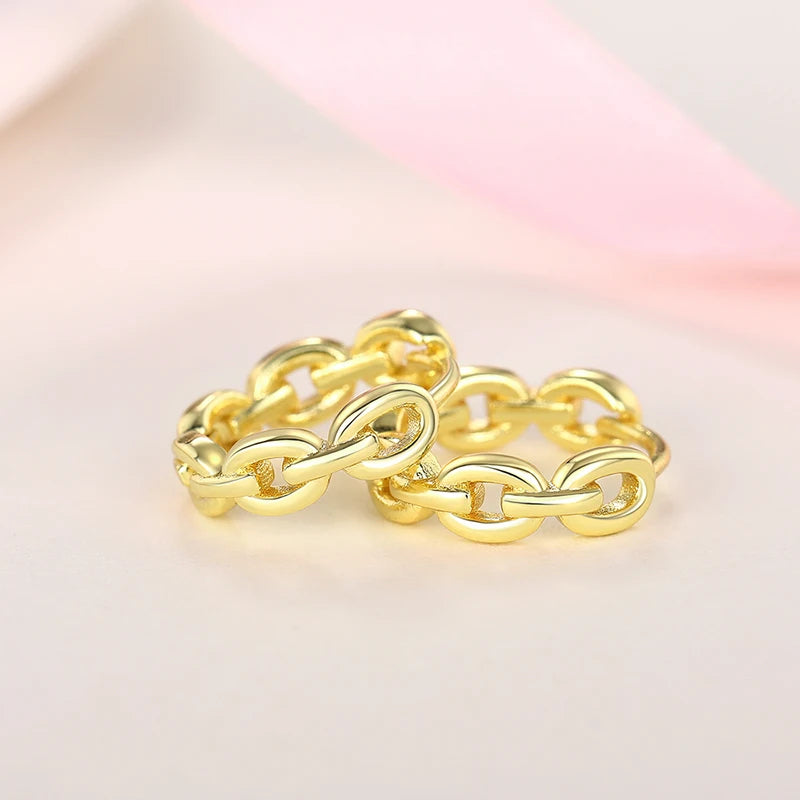 Huitan Gold Chain Hoop Earrings – Geometric Women's Jewelry Hoop Earrings Axl