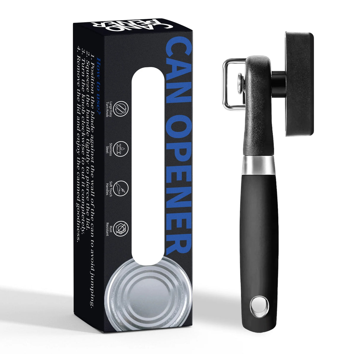 Stainless Steel Manual Can Opener – Side-Cut Monolever Design Manual Can Opener Axl Can Opener(Color box