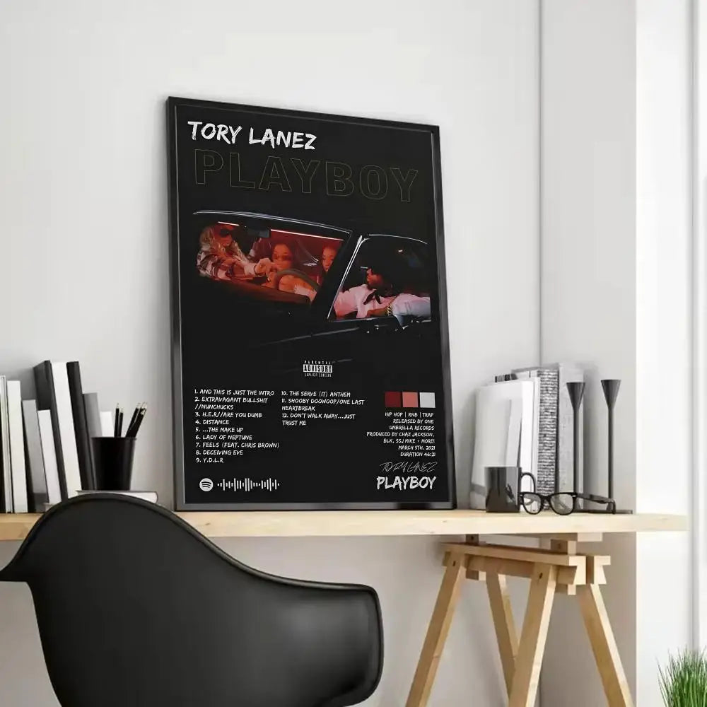 Tory Lanez Canvas Wall Art Unframed Poster | Hip-Hop Decor Canvas Wall Art Axl Black5 30X40cmFrameless