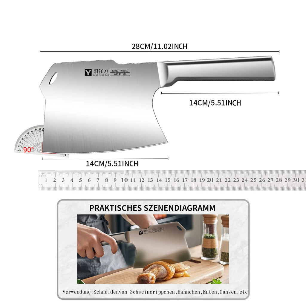High-Hardness Stainless Steel Bone Cutting Kitchen Knife Kitchen Knife Axl