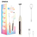 Rechargeable Handheld Milk Frother – Foam Maker for Coffee & Matcha Milk Frother Axl Beige