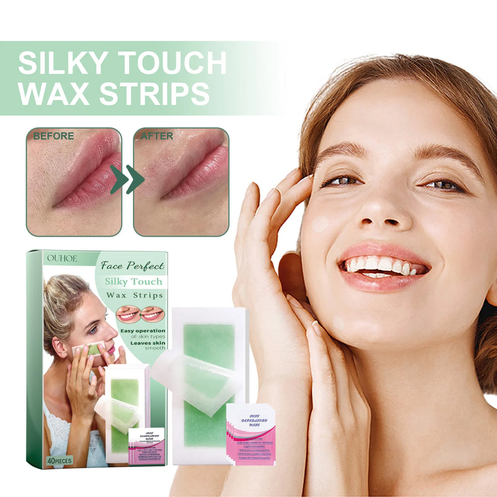 Facial Wax Strips 40pc – Lip, Chin & Eyebrow Hair Removal Facial Wax Strips Axl