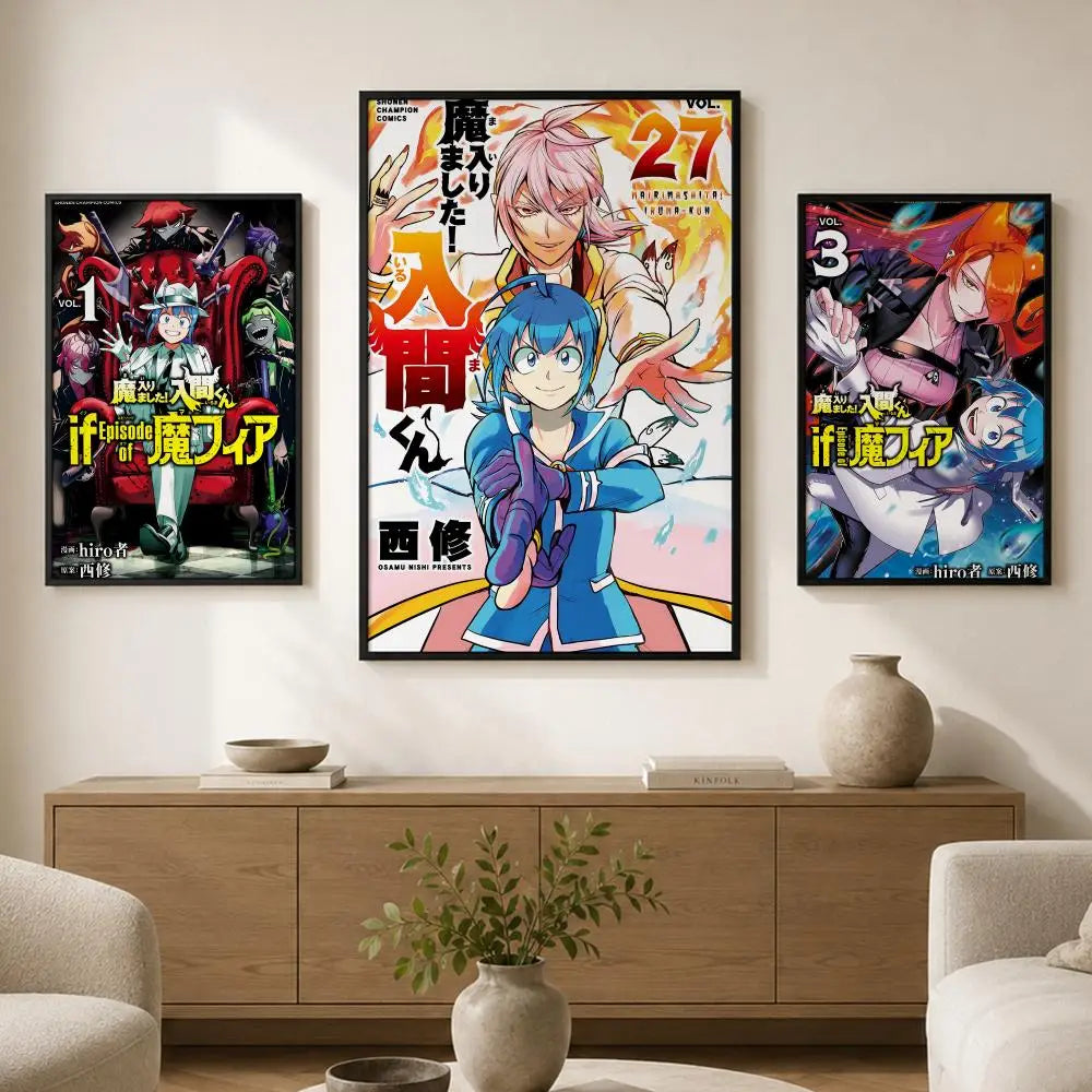 Welcome to Demon School Anime Poster – Self-Adhesive Wall Art Anime Wall Poster Axl