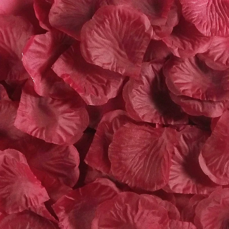 Silk Rose Petals 100pc – Wedding & Valentine's Day Scatter Decor Silk Scatter Petals Axl Wine Red