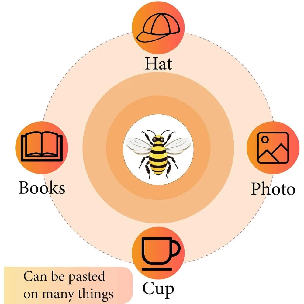128 Bumble Bee Round Stickers – Waterproof Cartoon Decals Craft Stickers Axl