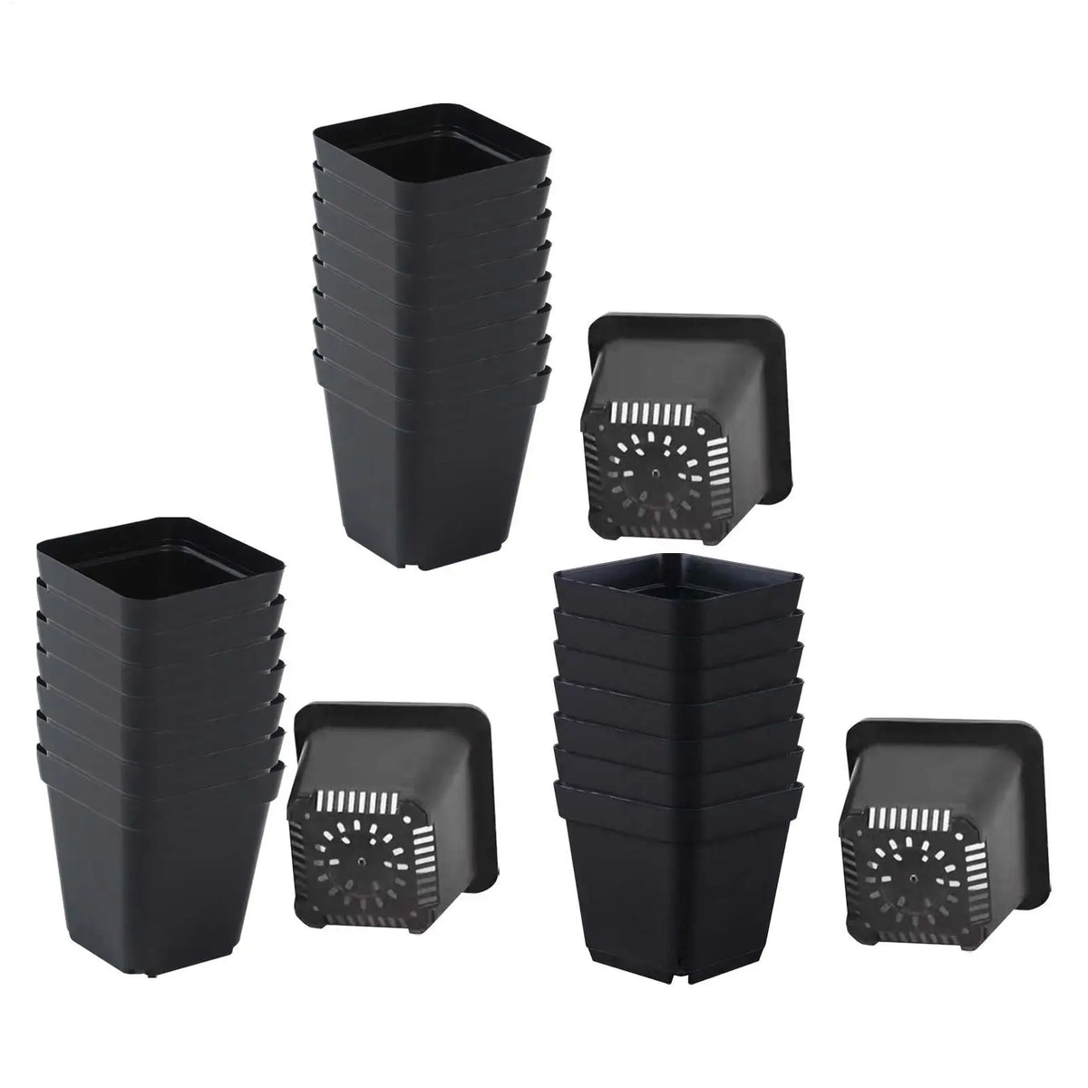 50-Pack Black Seedling Starter Pots with Drainage Holes Seedling Nursery Pots Axl