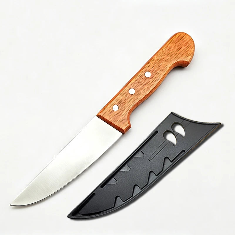 Wood Handle Boning Knife – Stainless Steel Kitchen Chef Knife Boning Chef Knife Axl Red