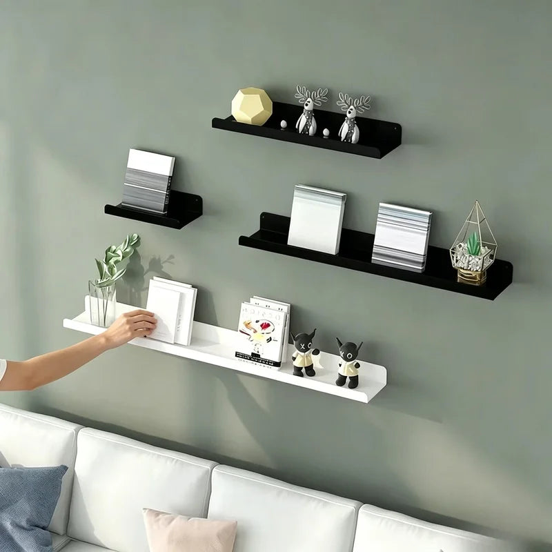 Metal Wall Shelf – Drill-Free Storage Rack for Home & Kitchen Wall Storage Shelf Axl