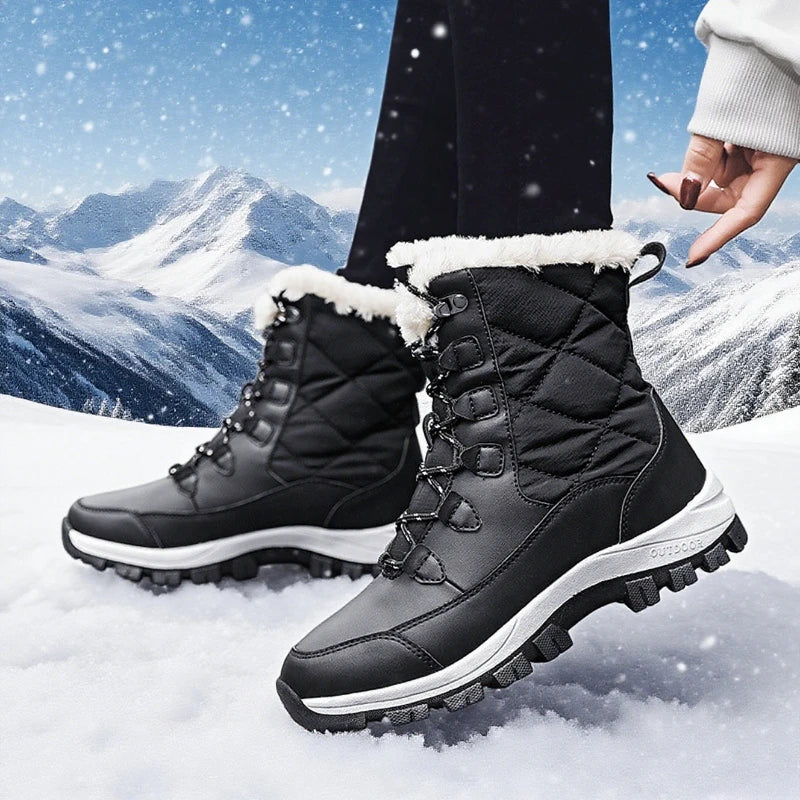 AZGB Women's Waterproof Winter Snow Boots – Warm Lace-Up Women's Snow Boots Axl