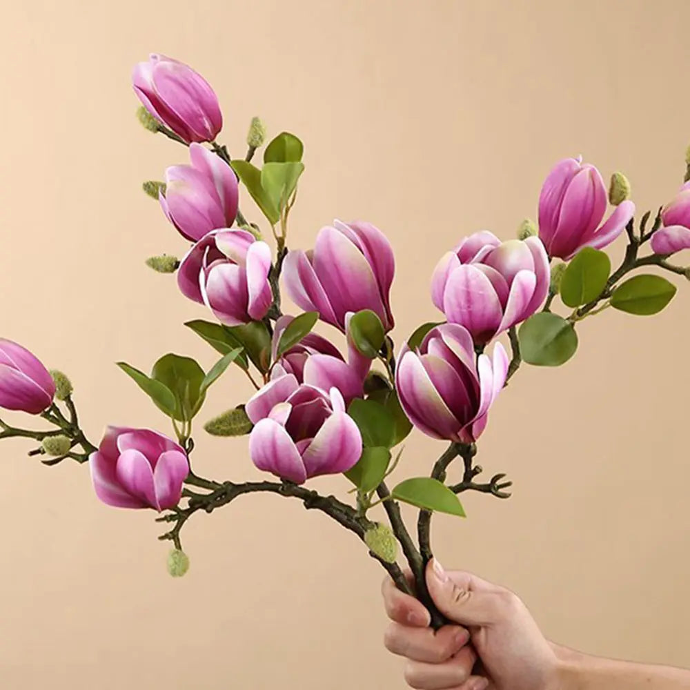 Silk Magnolia Artificial Flower Branch – Wedding & Home Décor Artificial Flower Branch Axl