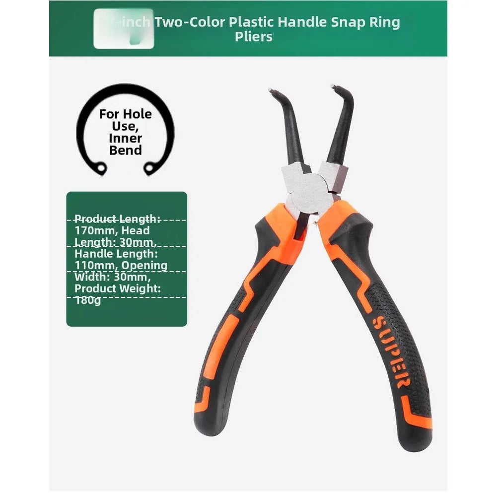 7-Inch Snap Ring Circlip Pliers – Straight & Bent Inner/Outer Circlip Pliers Axl type B China Mainland