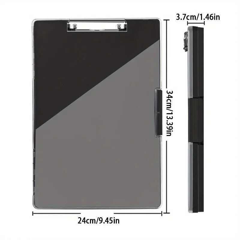 Black Storage Clipboard with 2 Storage Boxes – Heavy Duty Storage Clipboard Axl