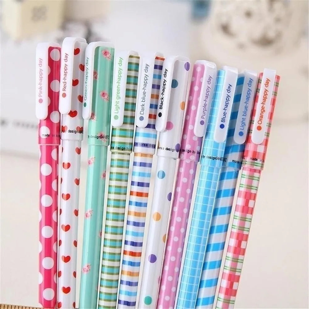 10-Piece Cute Colored Gel Pen Set – 0.38mm Fine Tip School Pens Gel Pen Set Axl