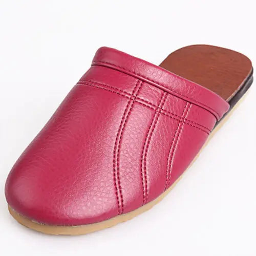 Lorilury Unisex PU Leather Flat Indoor Slippers | Home Slides Indoor Slide Slippers Axl Rose 43-44