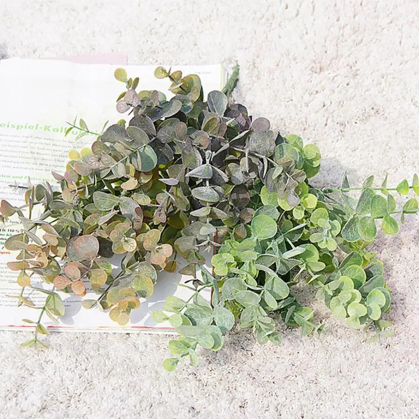 Faux Eucalyptus Branch Stems | Artificial Green Leaves Decor Artificial Plant Stems Axl