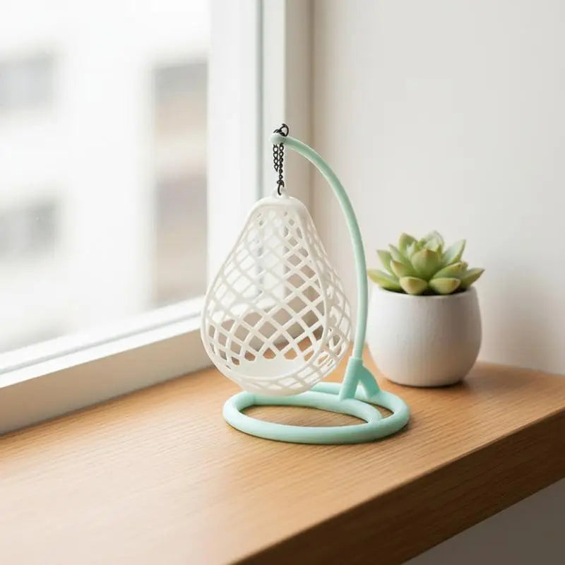 1:12 Scale Dollhouse Miniature Wicker Hanging Egg Chair Model Dollhouse Miniature Axl