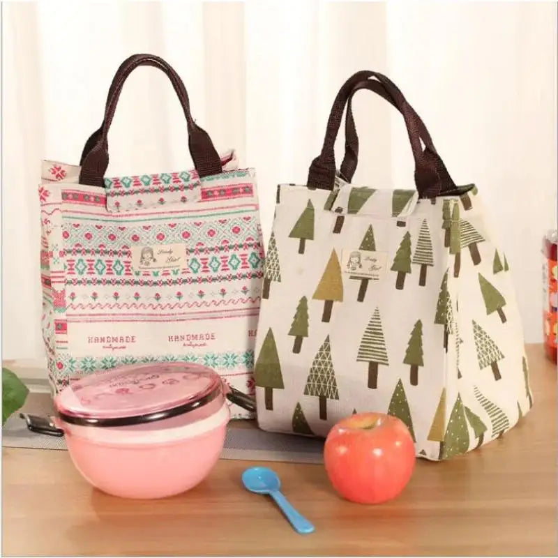 Cartoon Canvas Insulated Lunch Bag – Portable Cooler Tote Insulated Lunch Bag Axl
