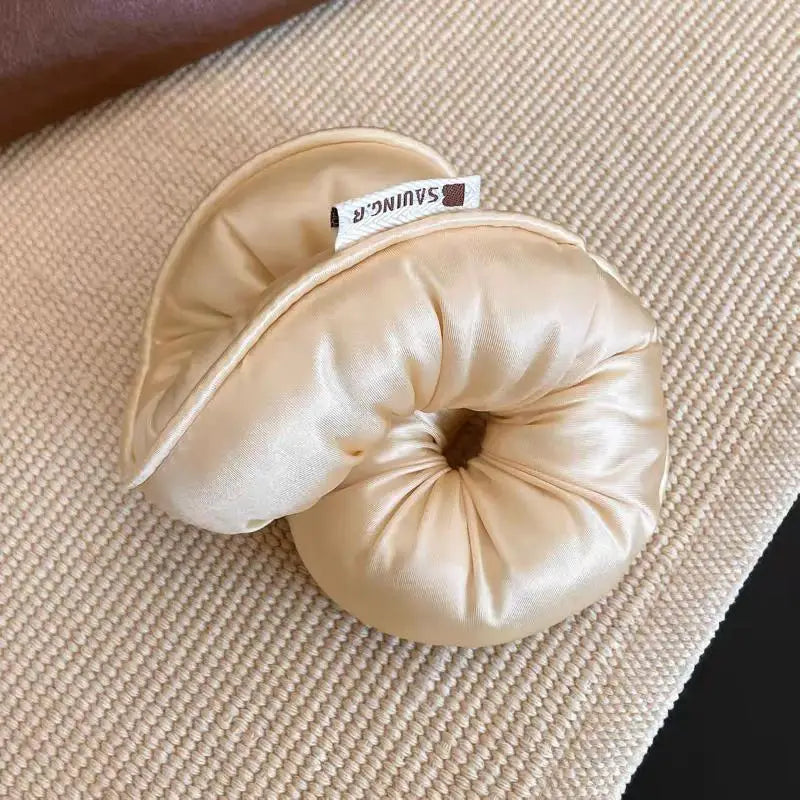 Satin Sponge Hair Scrunchies – Soft Elastic Ponytail Holders Hair Scrunchies Axl Beige